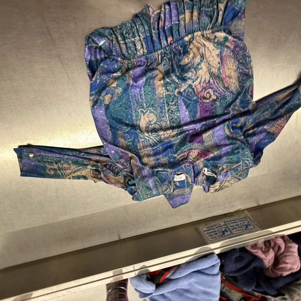 Vintage 1970s M Colorful Abstract Patterned Dress - Picture 9 of 9